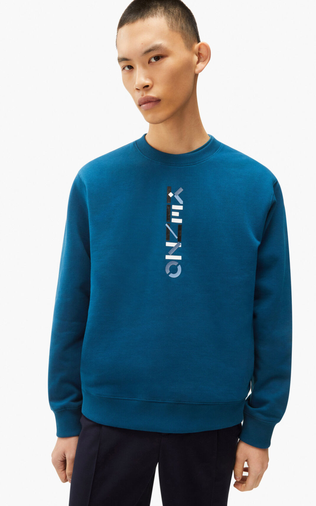 Sweatshirt Kenzo The Inverno Capsule Logo Masculino - Azuis | 024FBOZEW